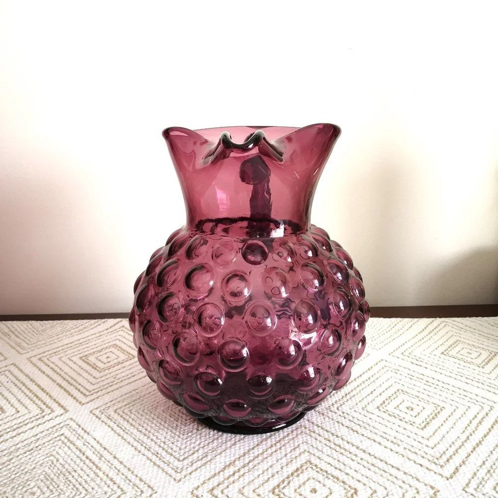 MCM Murano Amethyst‎ / Purple Glass Bubble Pitcher
